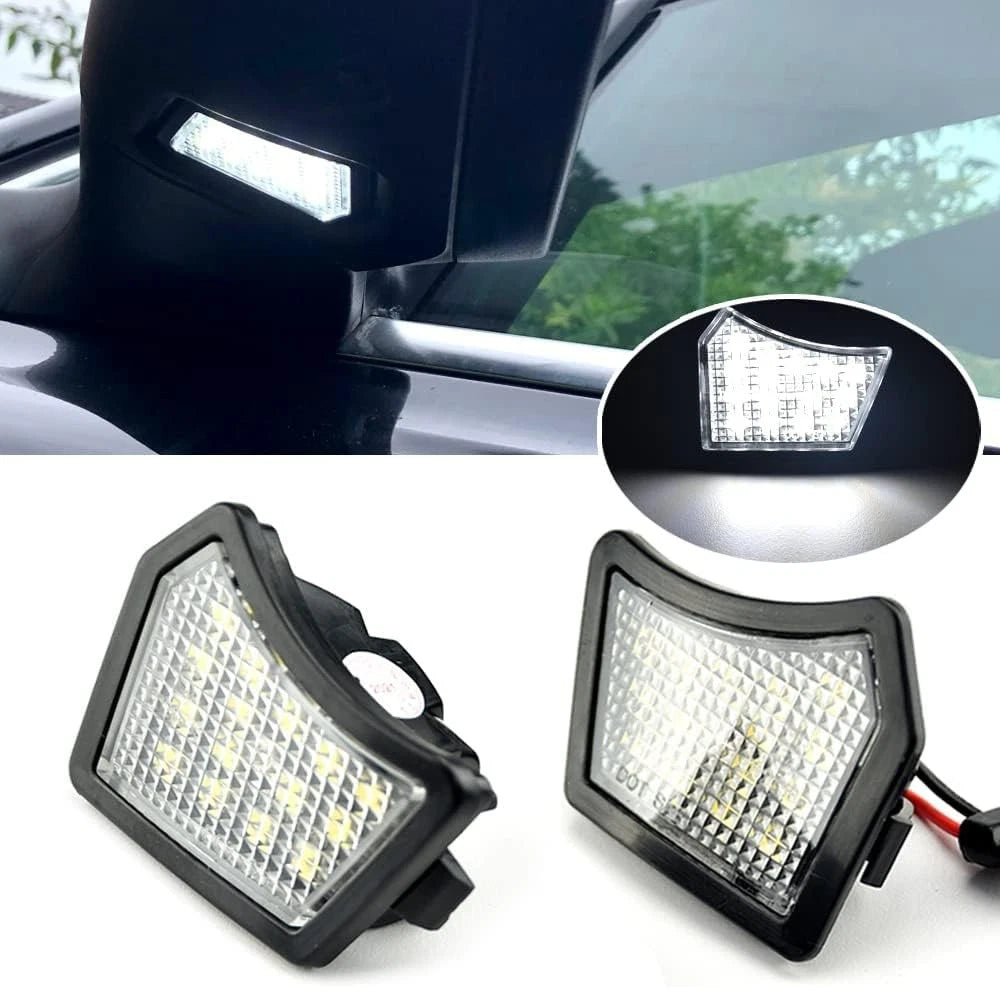 2Pcs White LED Under Side Mirror Puddle Lights for Jaguar XFR (2010–2015) XK (2006–2014)
