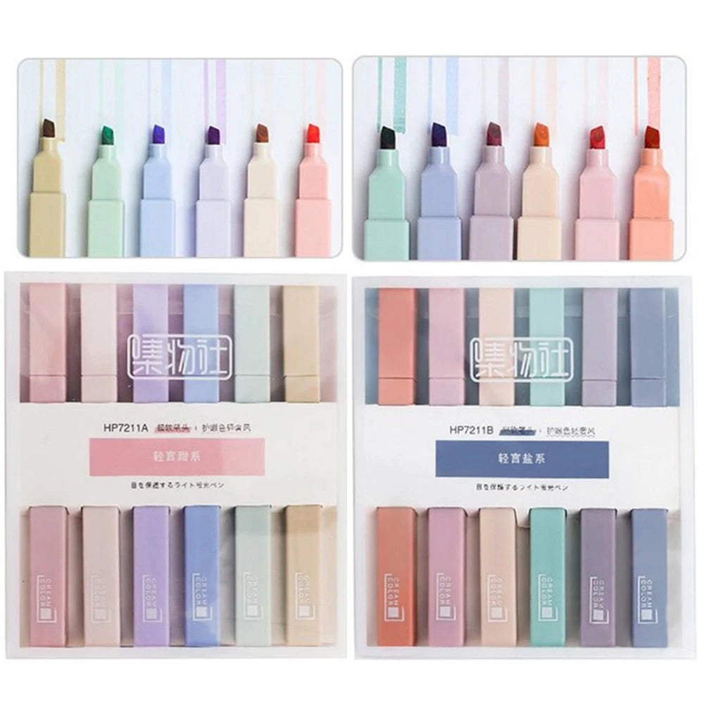 6-Pack Soft Marker Pens 4mm Nib for Smooth Writing Marking
