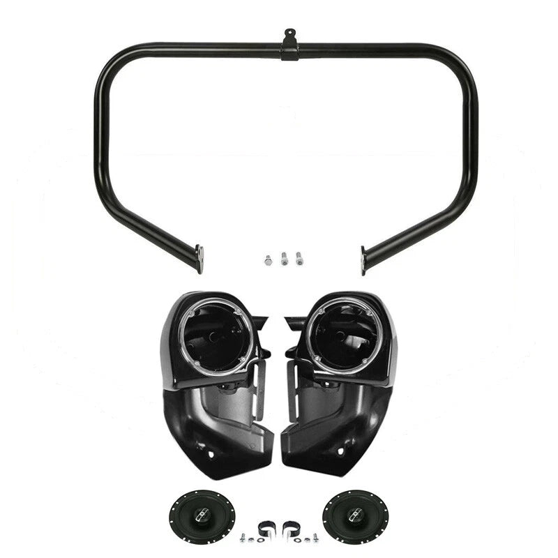 Lower Vented Fairings Speakers Engine Guard for Harley Road King (2009–2013)