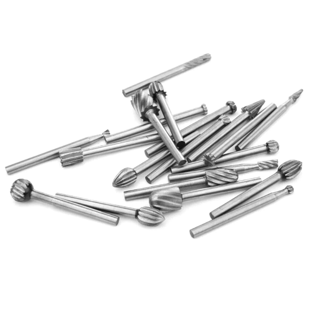 20 Pcs HSS Rotary Burr Bits for Dremel (3.17mm Shank)