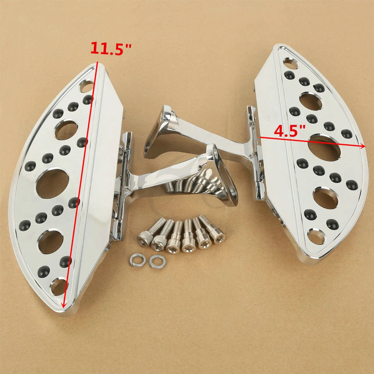 Chrome Semi-Circle Floorboards for Harley Touring Road Glide (1993–2025)