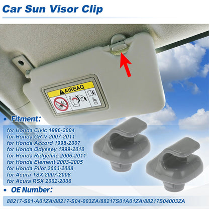 Sun Visor Clip for Honda Civic (1996–2004) Gray No. 88217-S01-A, 88217-S04