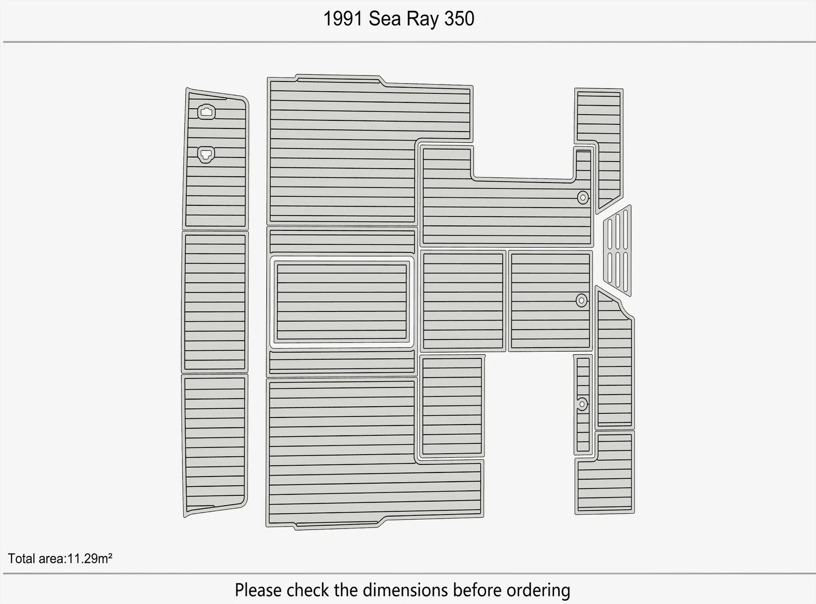 EVA Pads for Sea Ray 350 Boat (1991) - Swim Platform Cockpit Flooring Mat