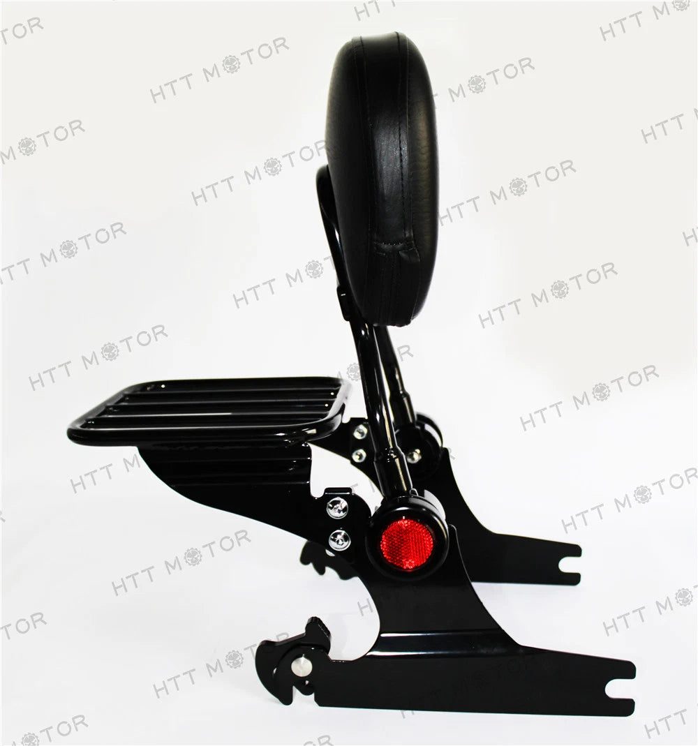 Adjustable Backrest Sissy Bar Luggage Rack for HD Softail (2000–2005)