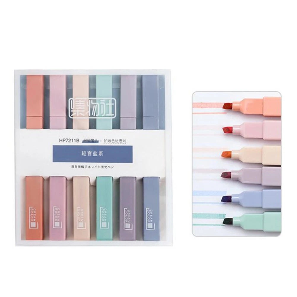 6-Pack Soft Marker Pens 4mm Nib for Smooth Writing Marking