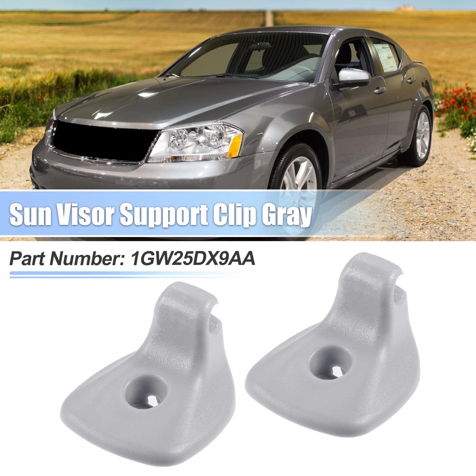 Sun Visor Support Clip Retainer Set for Chrysler 200 and Dodge (2015–2017)