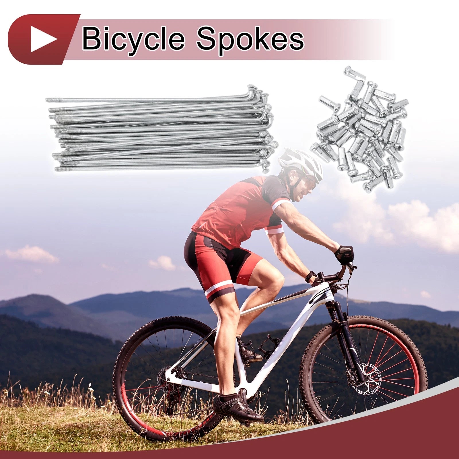 36 Set Bicycle Spokes 121mm Steel Galvanized Replacement for 20 inch Wheel