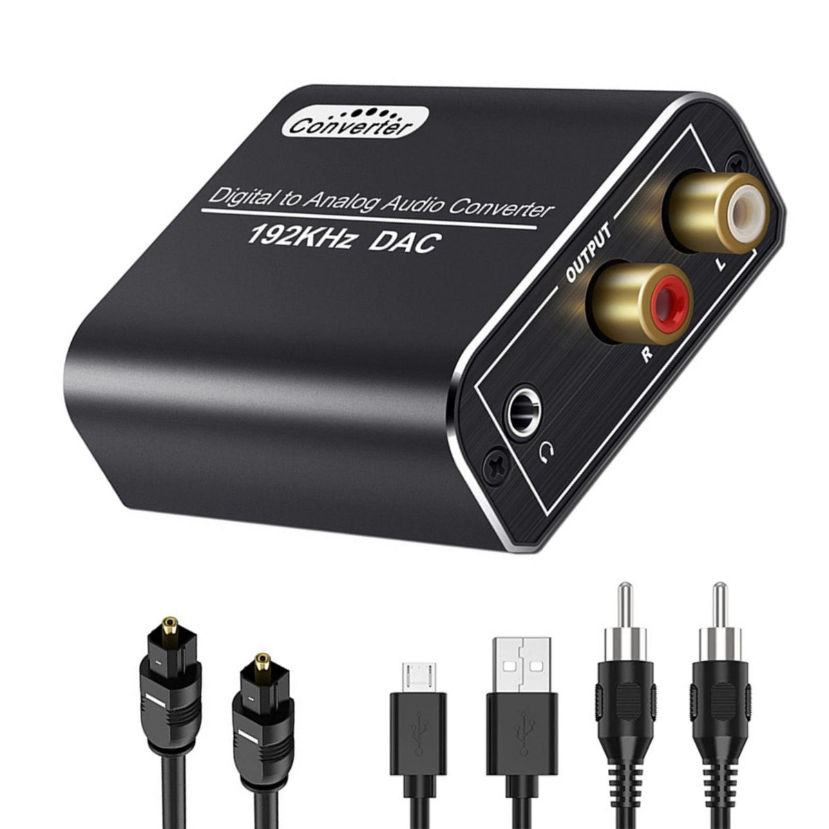 Digital Audio Converter SPDIF Optical to Analog RCA Plug & Play