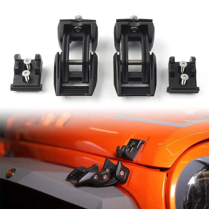 Hood Lock Latch Catch Kit for Jeep Wrangler JK (2007–2017) Black Pair