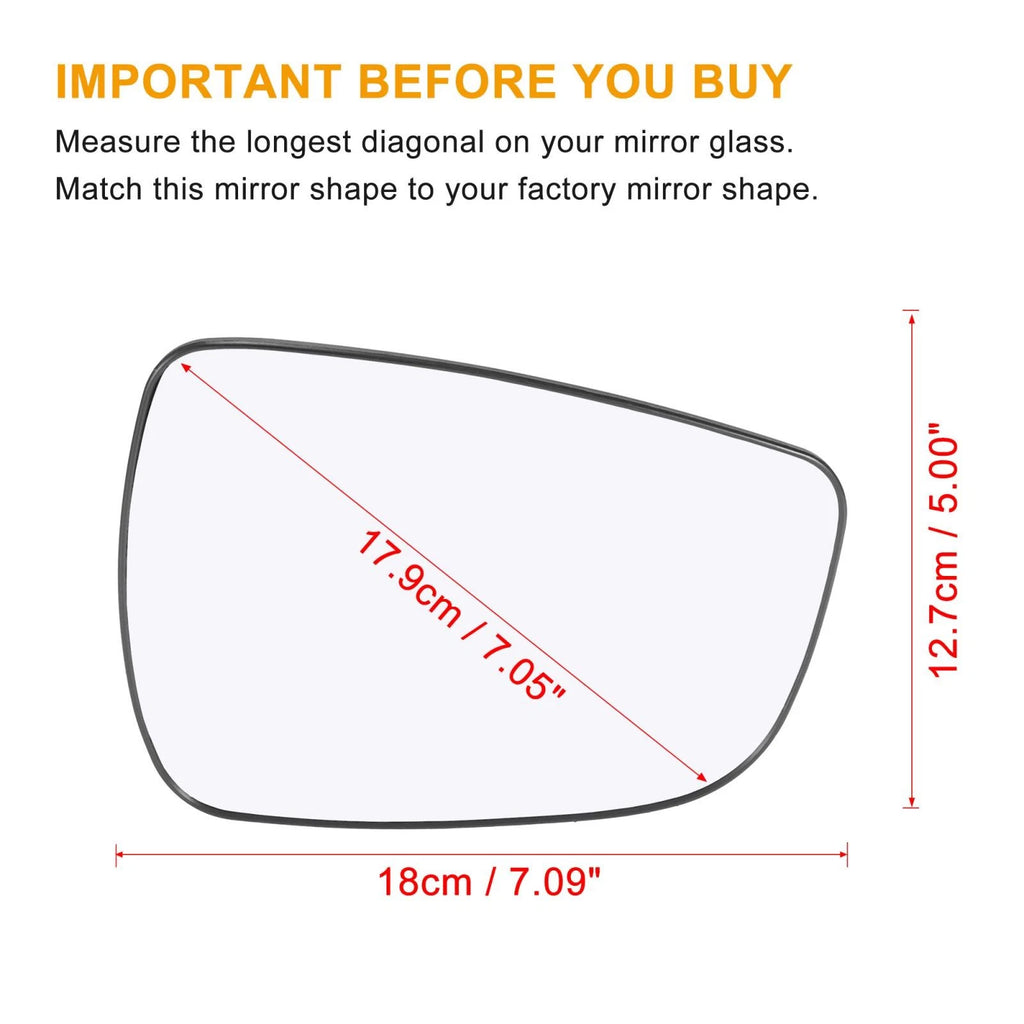 Heated Mirror Glass Right Passenger Side w Backing for Hyundai Elantra Accent (2011–2023)
