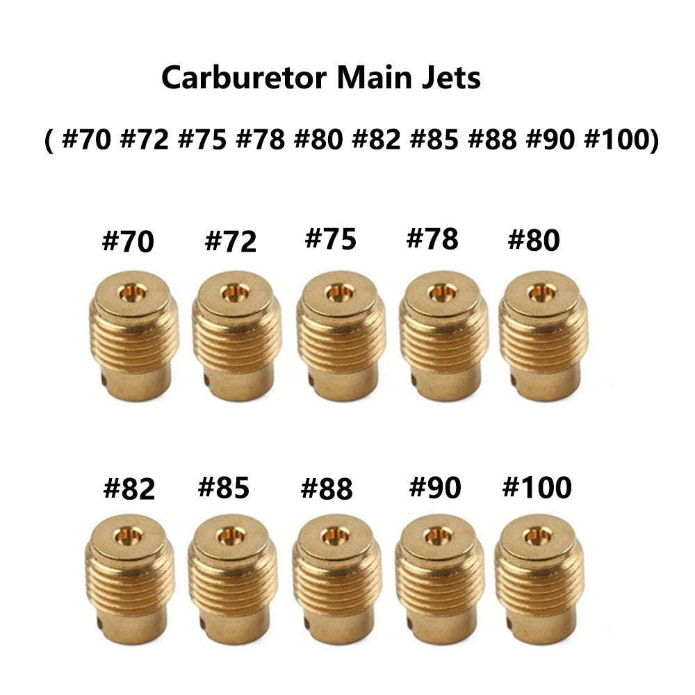 10pcs Carb Main Jet Kit for Honda GX160 GX200 GX390 Predator 212cc #70-#100