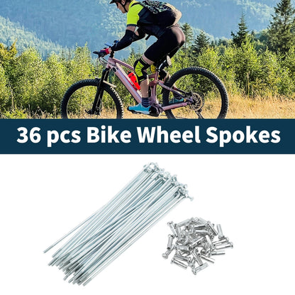 Bicycle Spokes Nipple Set Carbon Steel 14G 105mm Galvanized Universal (Universal)