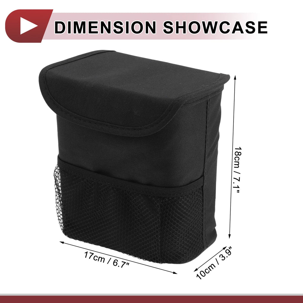 Car Trash Can for Universal Fit (Foldable, Portable, Black)
