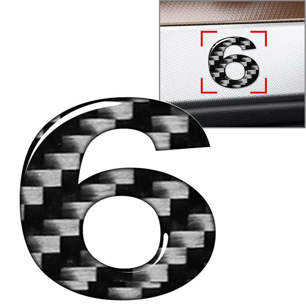 6 Window Door Emblems for Car (Carbon Black)