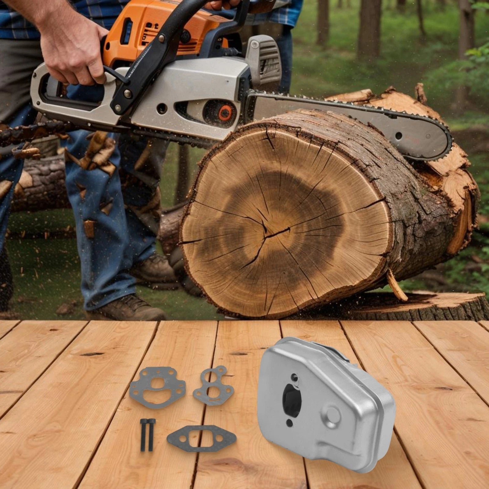 Muffler Kit for Chainsaw 120 (Model Numbers Included)