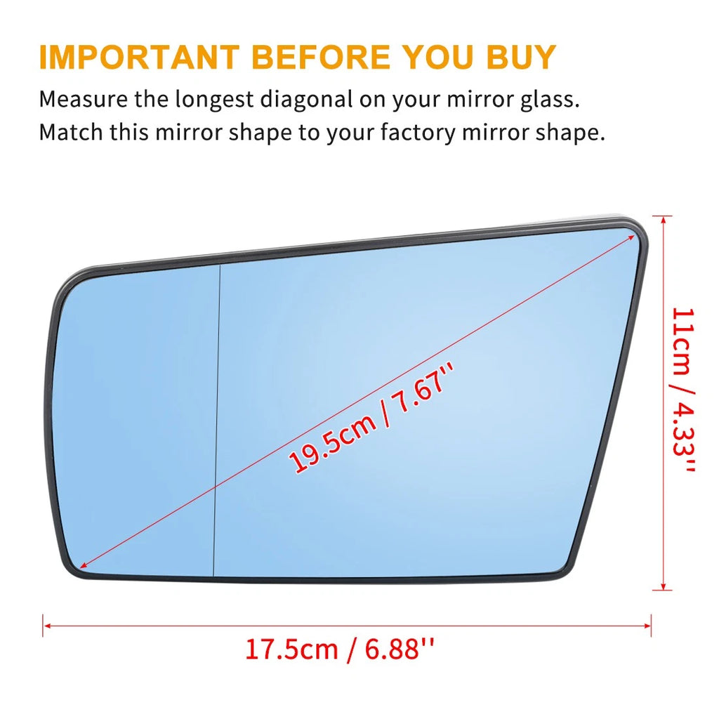 Heated Side Mirror Glass Left for Mercedes-Benz C-Class (2000–2007)
