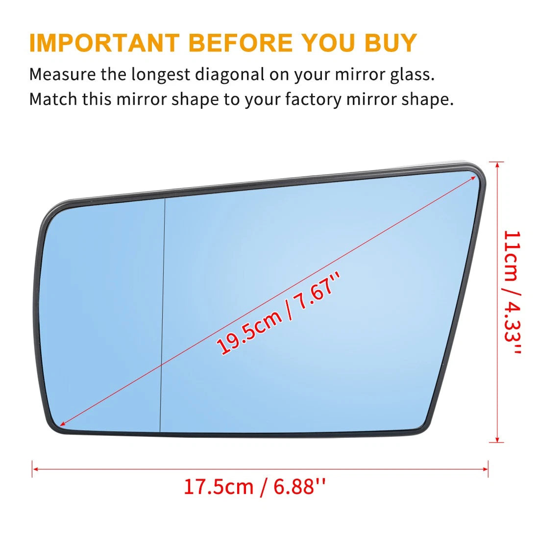 Heated Side Mirror Glass Left for Mercedes-Benz C-Class (2000–2007)