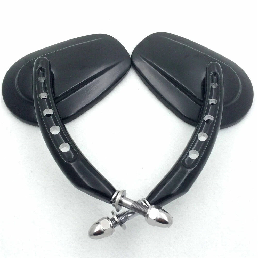 Black Big Side Mirrors 8mm for Harley Dyna Super Glide FXDS CONV (2006–2017)