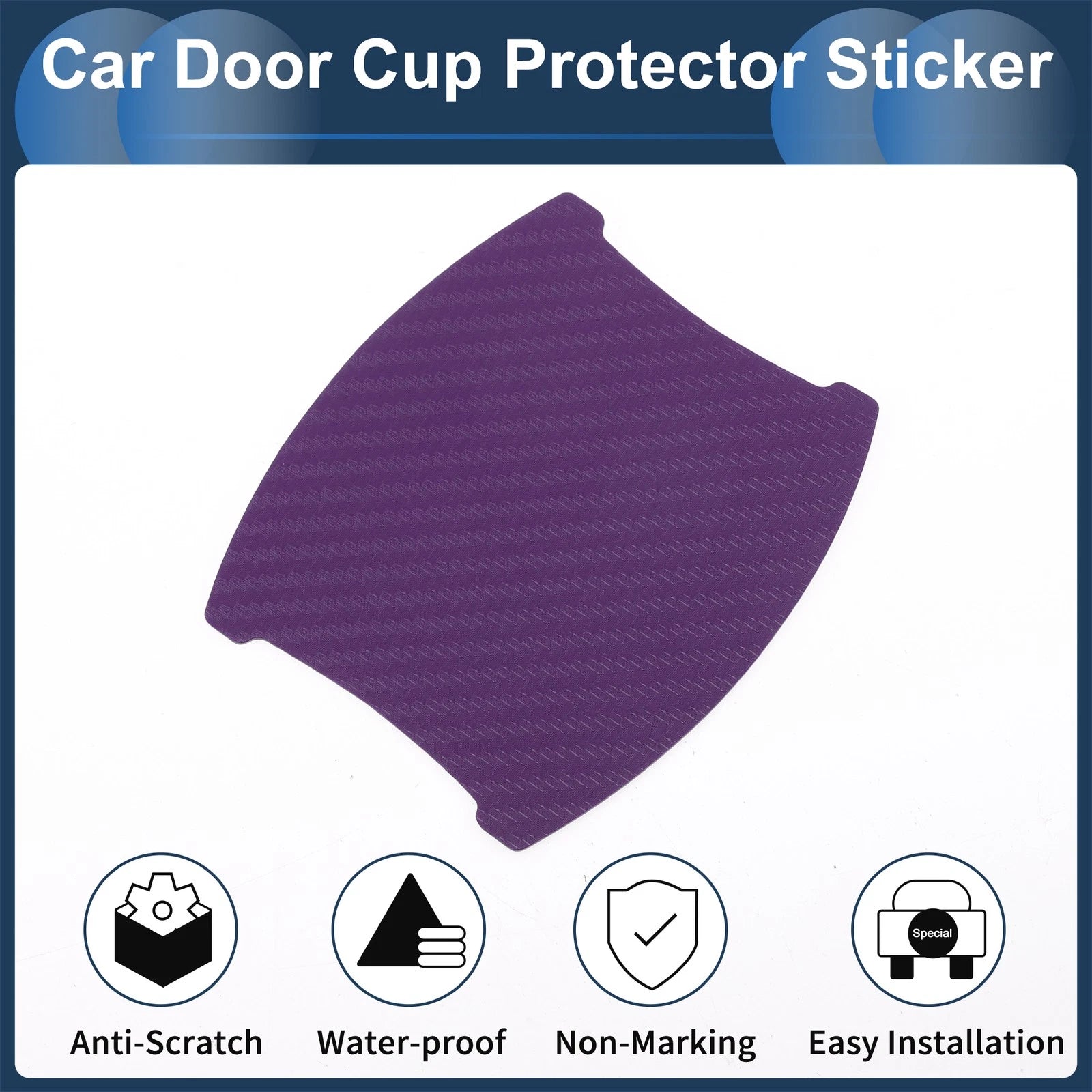3D Car Door Handle Scratch Protector for Universal Vehicles (84x94mm)