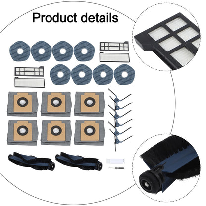 Set of 4 Side Brushes and Mop Cloth for Eufy X10 Pro Omni Vacuum