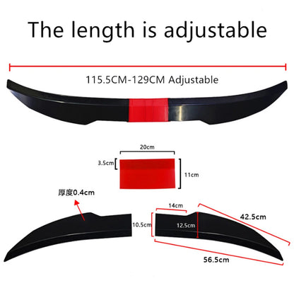 Adjustable Rear Trunk Spoiler Lip for Universal Fit (Glossy Black + Red)