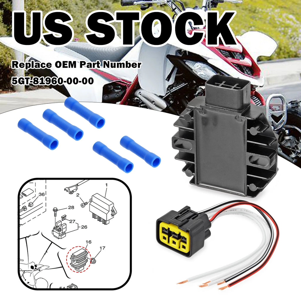 Voltage Regulator Rectifier for Yamaha YFM250 YFM350 YFM660 YFM125 YFM400 YFM450 YFM600 (1990–2023)