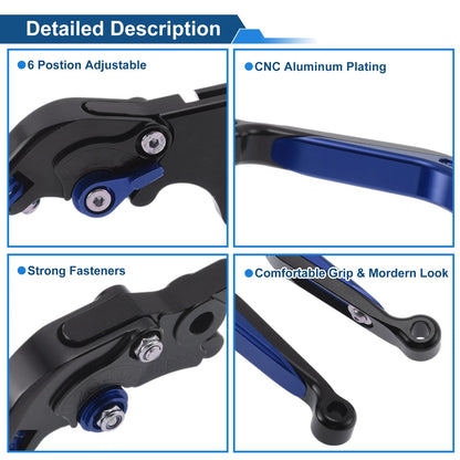 Adjustable Brake Clutch Lever for Yamaha MT125 (2014–2021) Black Blue