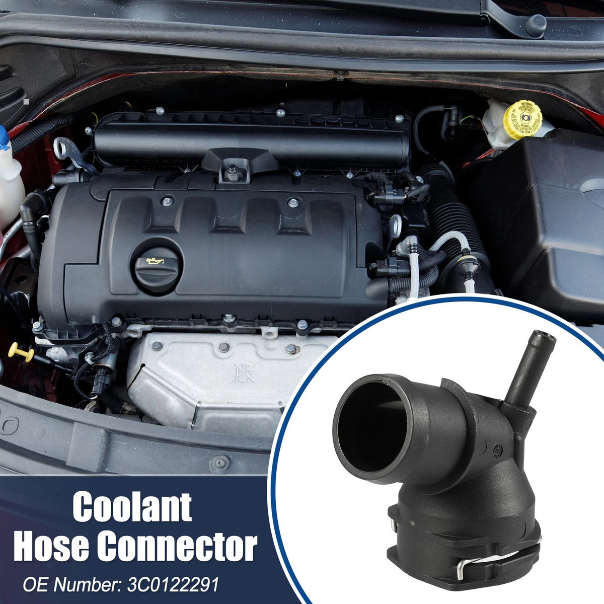 2X Radiator Coolant Hose Flange for Audi A3 (2008–2013) No. 3C0122291