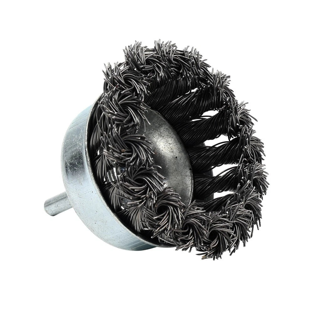 75mm Cup Wire Brush for Rotary Drill - Metal Twisted Knot Rust Removal