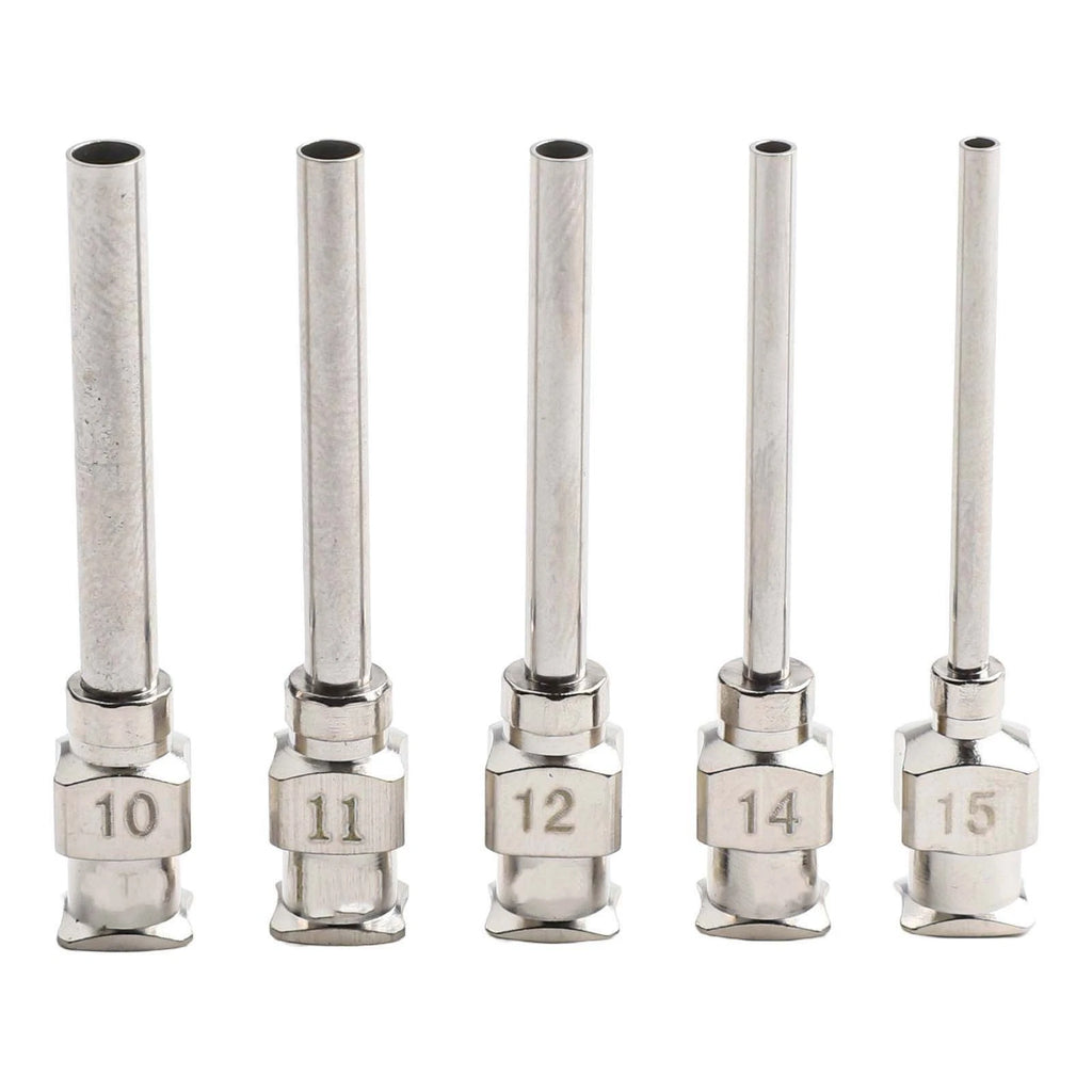 Pack of 5 Precision Dispensing Machine Needles, Stainless Steel