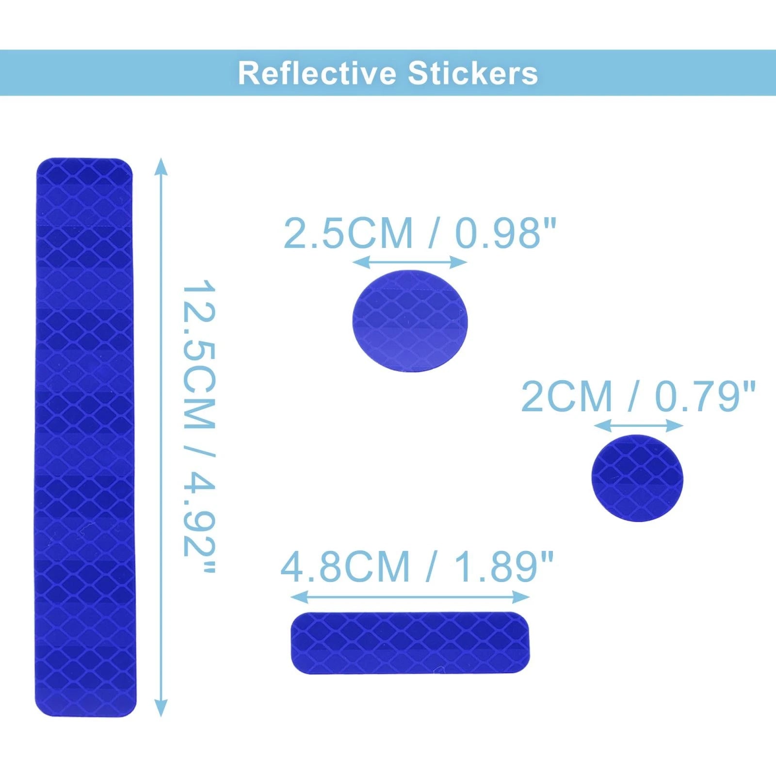 14pcs Universal Reflective Stickers Adhesive Tape for Bicycle Car (Blue)