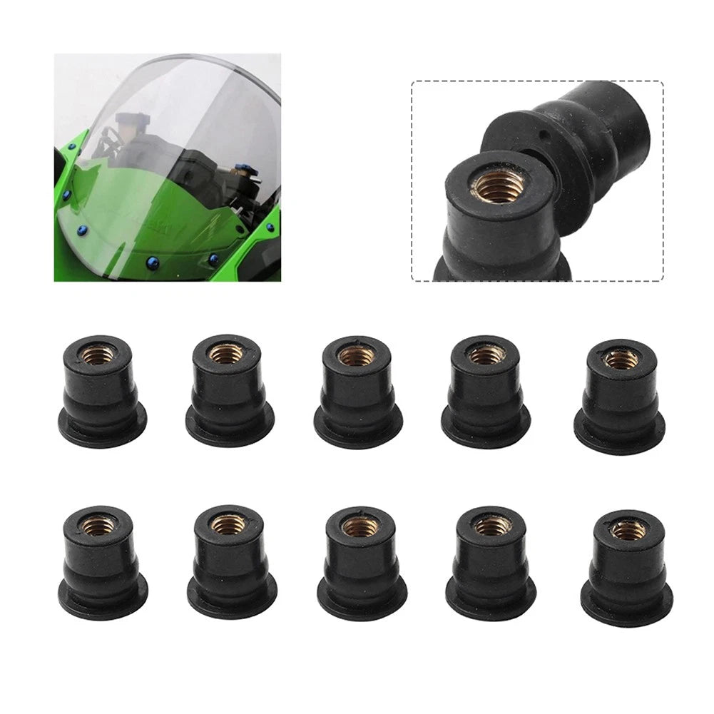 10PCS Windshield Nut M5/M6 Vibration Damper Neoprene