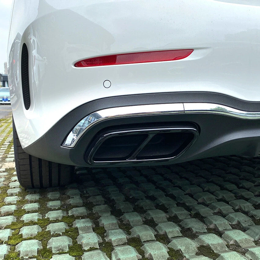 2X Gloss Black Exhaust Tip Cover for Mercedes-Benz C-Class W206 AMG-Line (2022–2025)