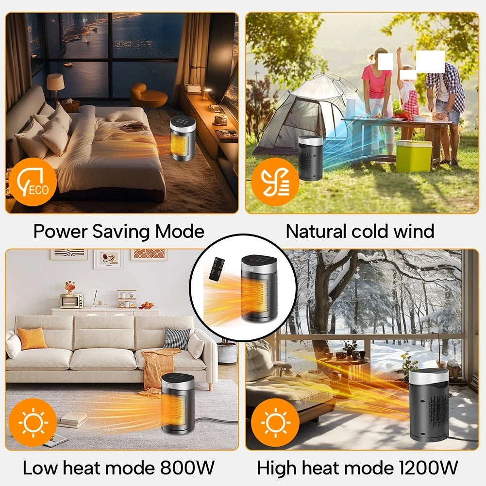 Smart Portable Hot Air Heater with Remote Control (6 Modes)