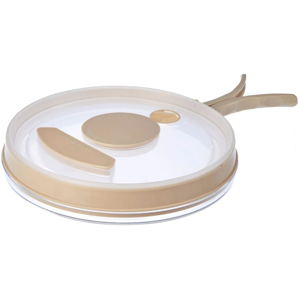 Microwave Splatter Cover 26cm with Foldable Handle and Adjustable Vent
