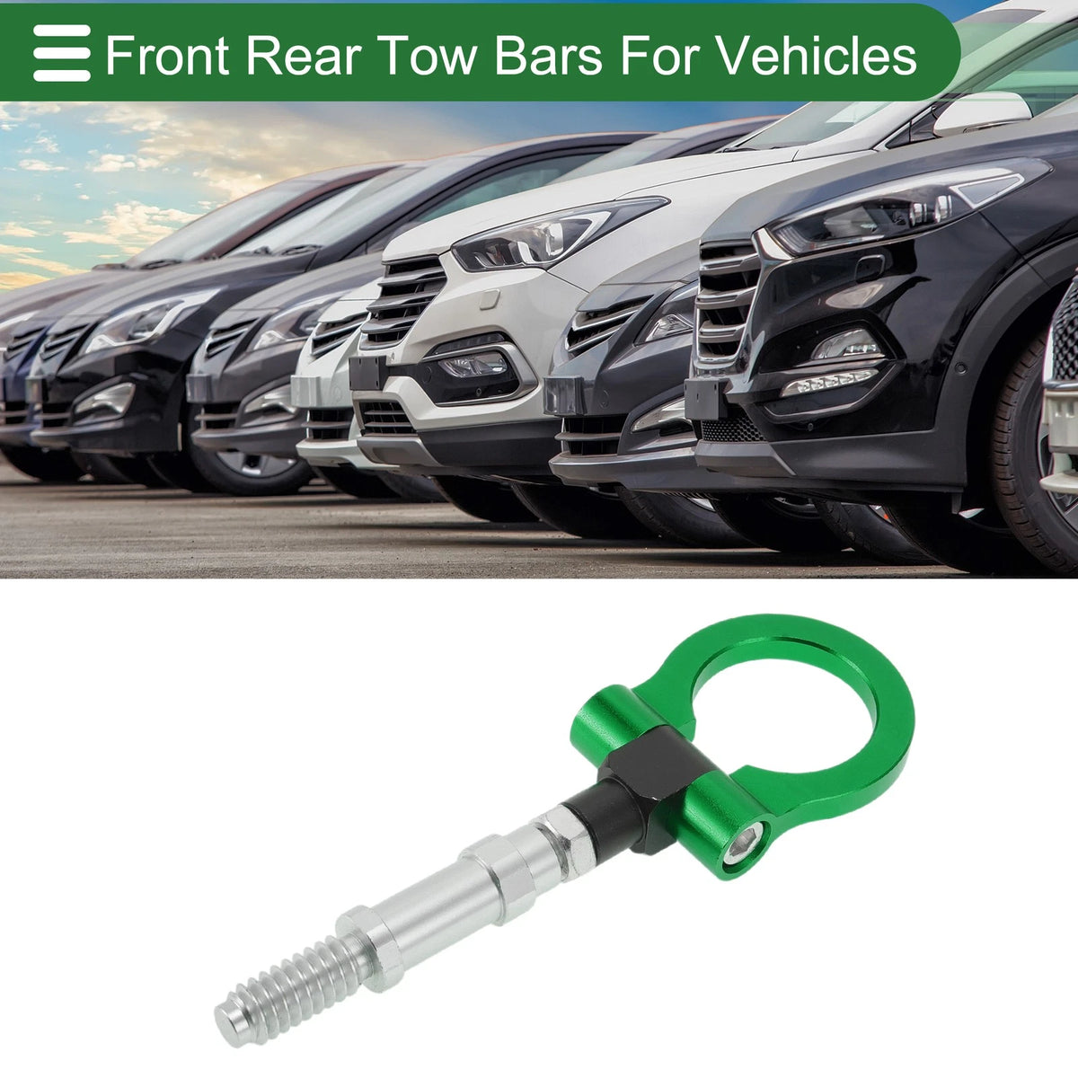 Front Rear Tow Hook for Volkswagen MK7 2014-2022 11mm Aluminum Alloy 122mm