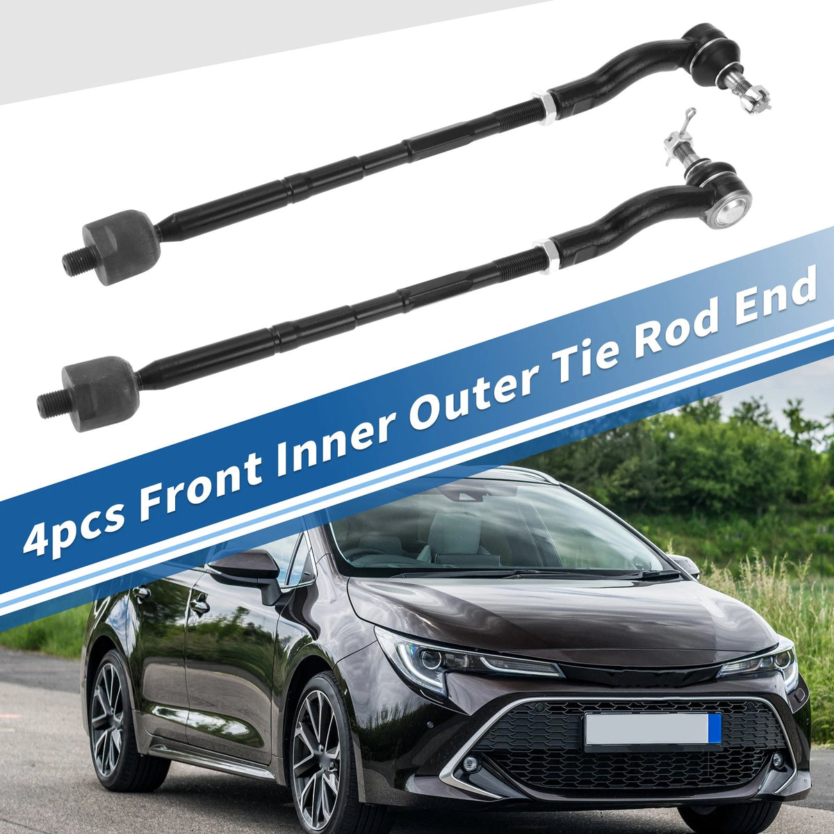 4pc Front Inner Outer Tie Rod End Link for Toyota RAV4 and Scion tC (2005–2018)