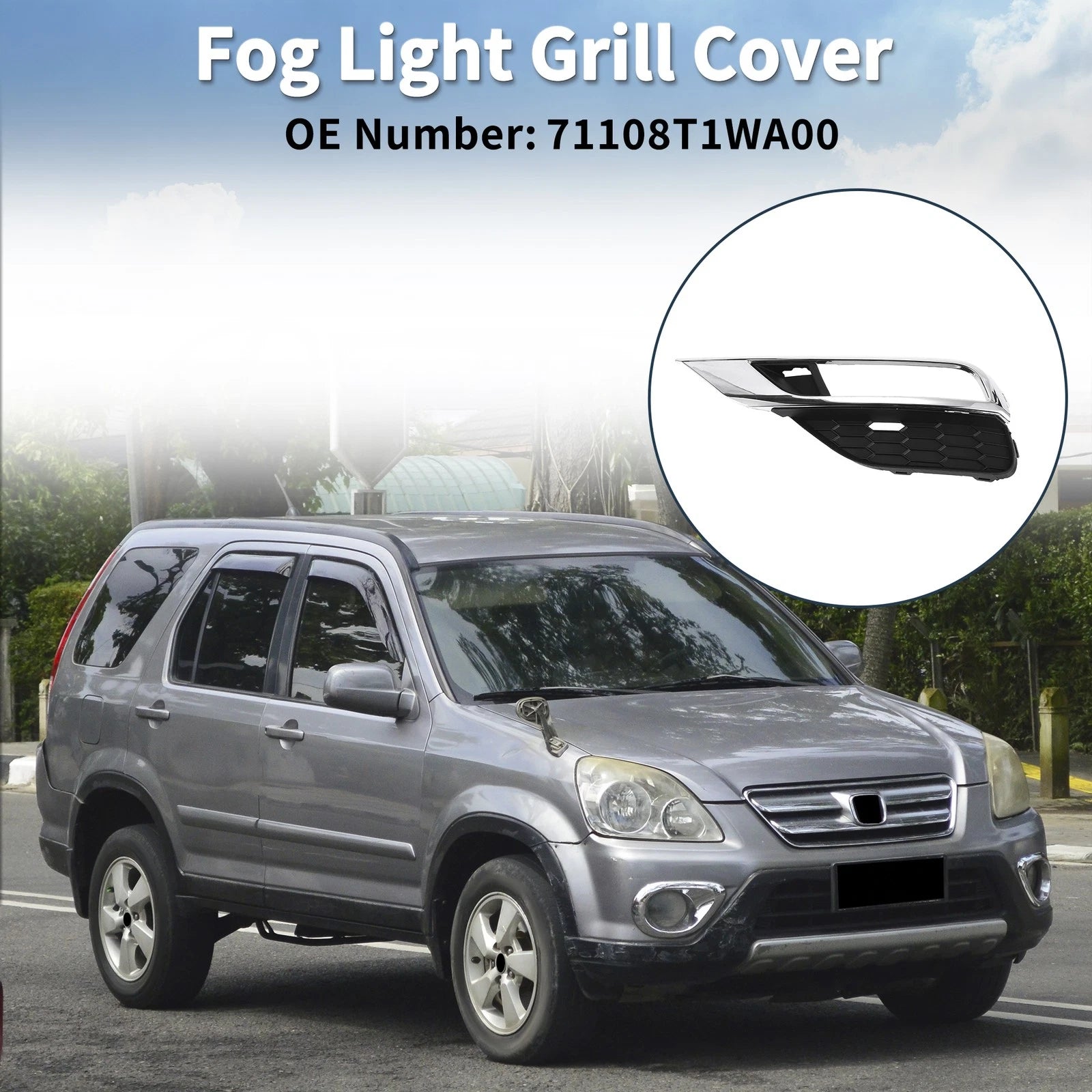 Left Front Fog Light Grill Replacement for Honda CRV (2015–2016)