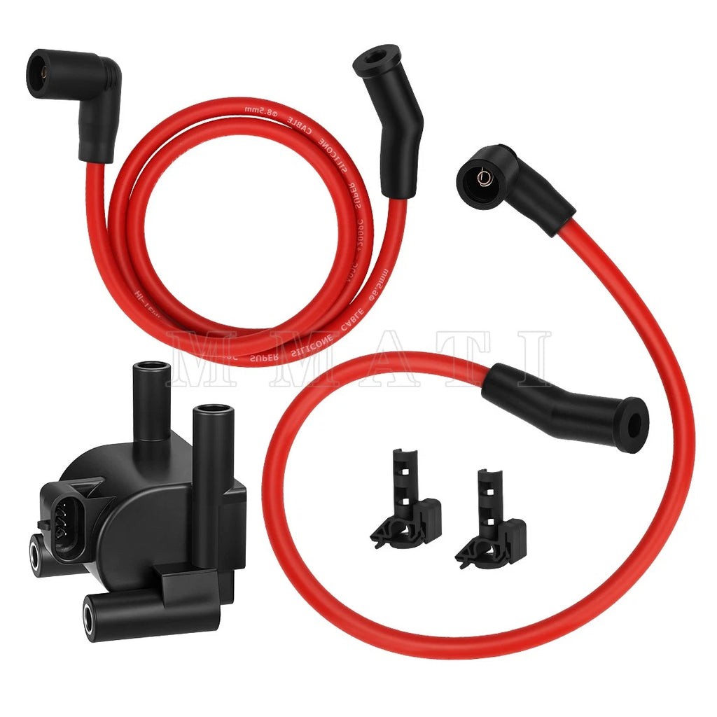Ignition Coil w/ Spark Plug Wire Cap for Harley FXD (2000–2017)
