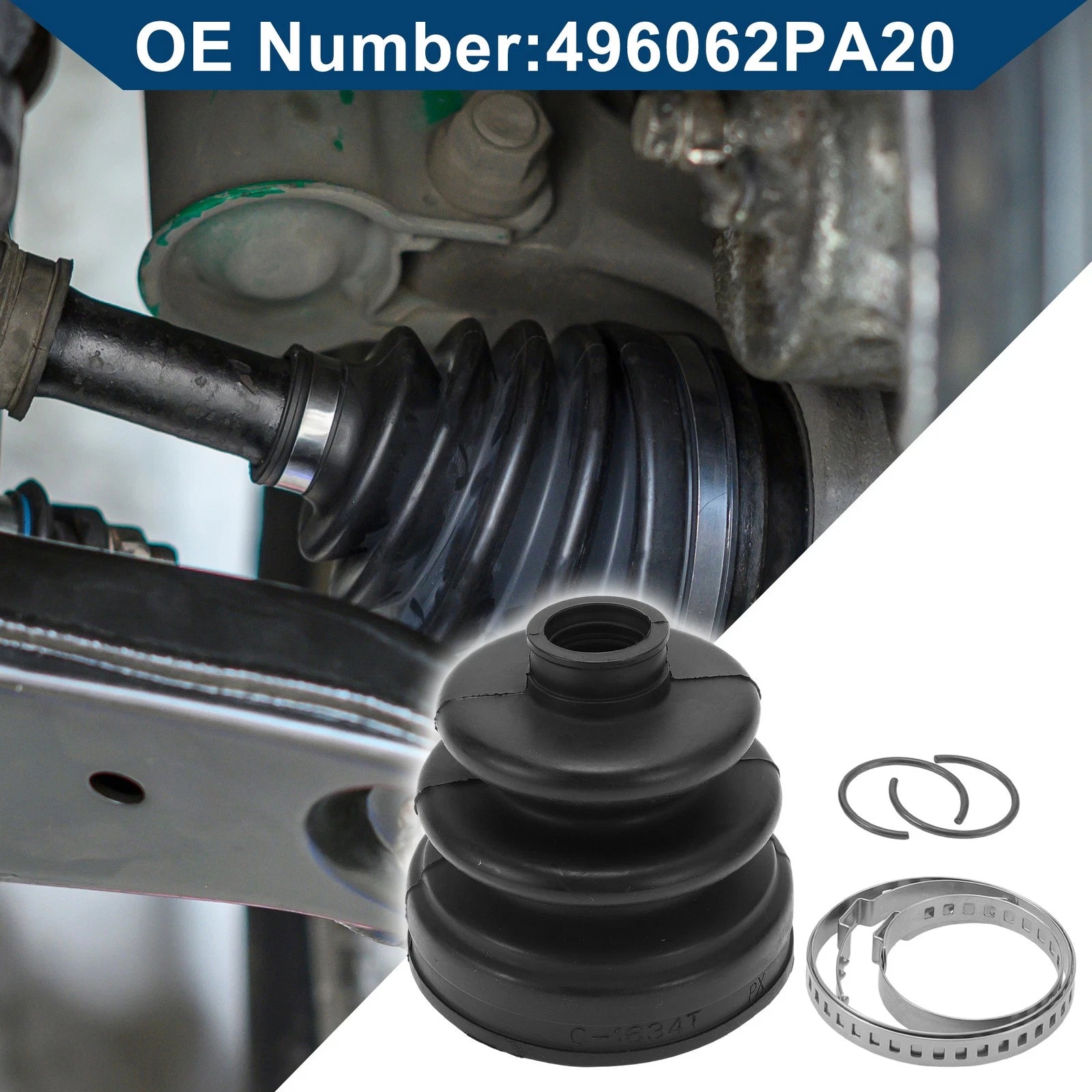 Inner CV Joint Boot Kit with Clamps for Hyundai Santa Fe (2009–2012)