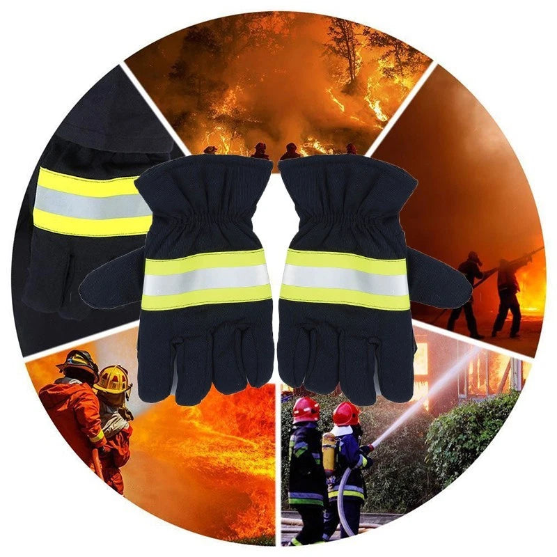 1 Pair Firefighting Gloves - Fire Proof Heat-resistant Non-slip