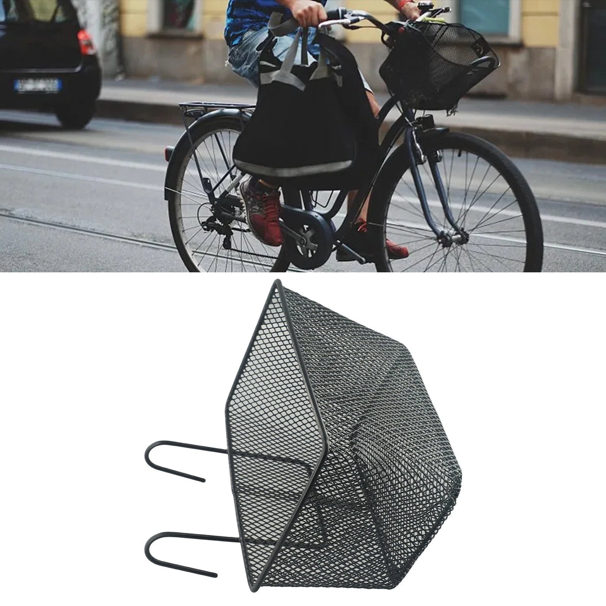 Folding Bike Basket for Convenient Installation on Handlebars