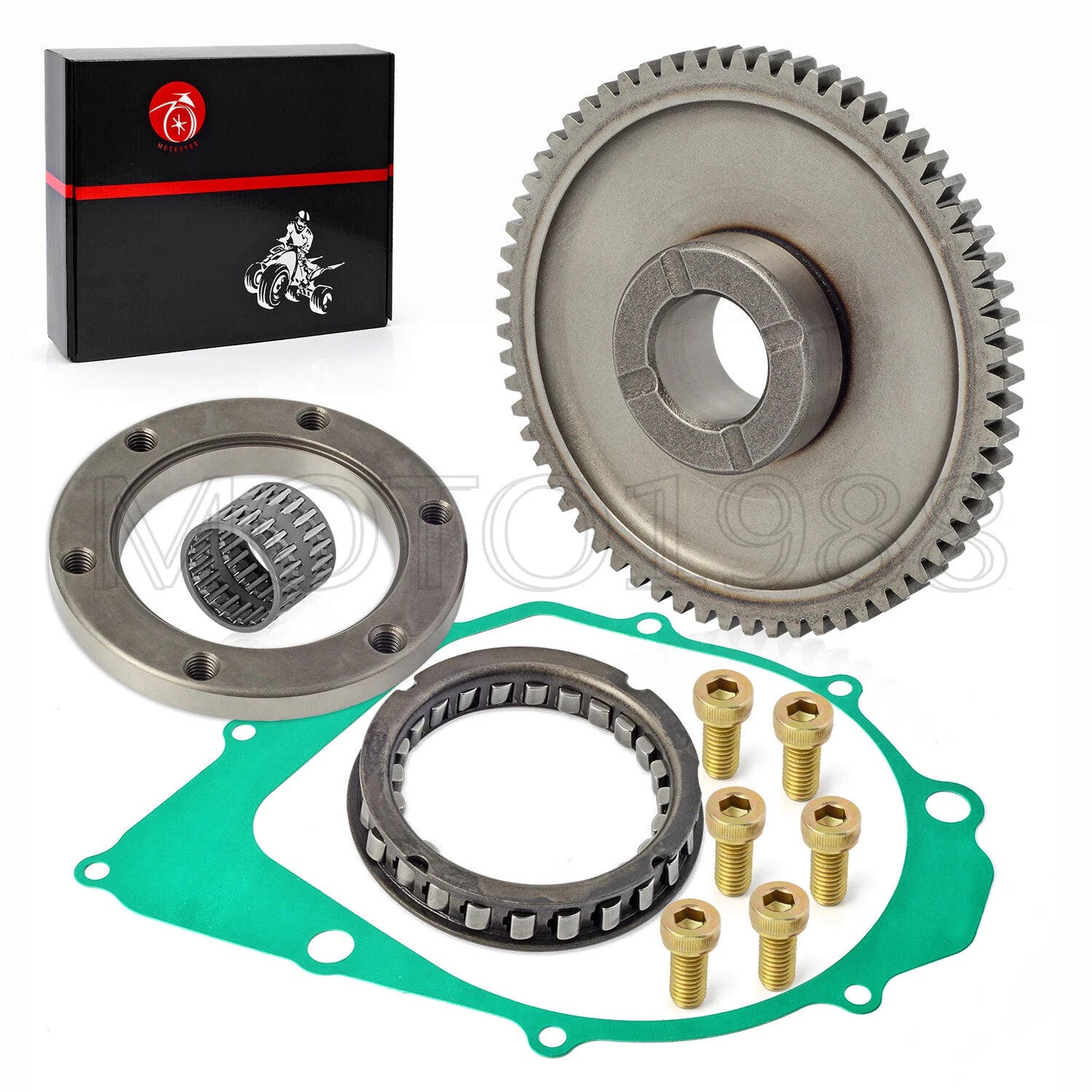 Starter Clutch One Way Bearing Gear Idler Kit for Yamaha Kodiak 400 (1993–1999)