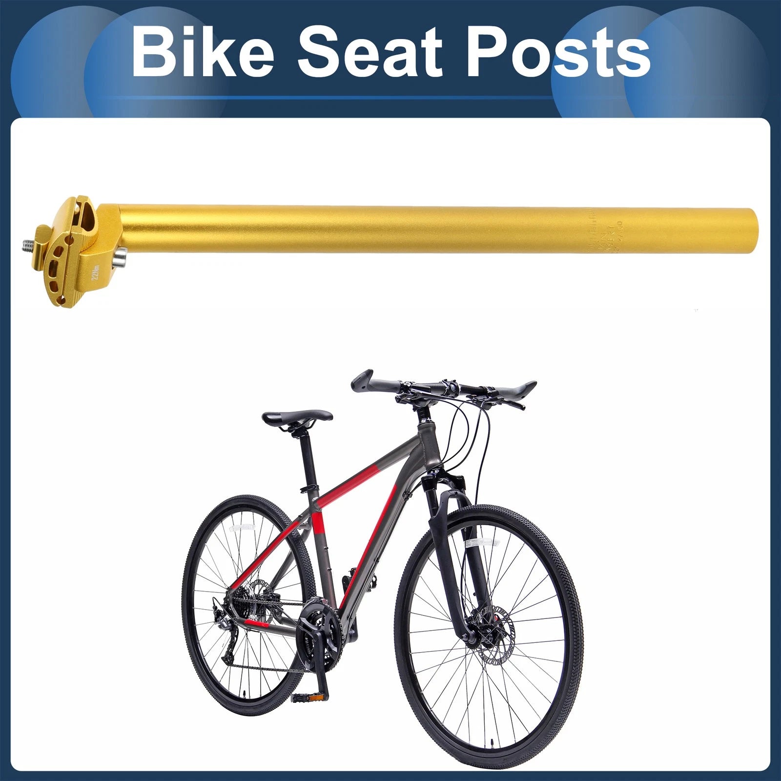 Seat Post 27.2x400mm Adjustable Angle for Bike Bicycle (2005–2018)