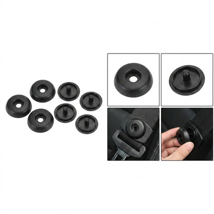 Set of 4 Seat Belt Button Buckle Stops for Universal Fit (2010–2023)