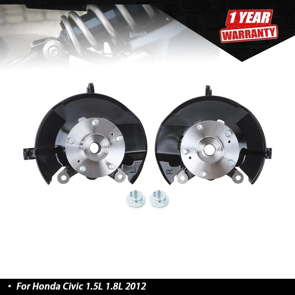 2X Front L&R Steering Knuckle & Hub Bearing Assembly for Honda Civic (2012)