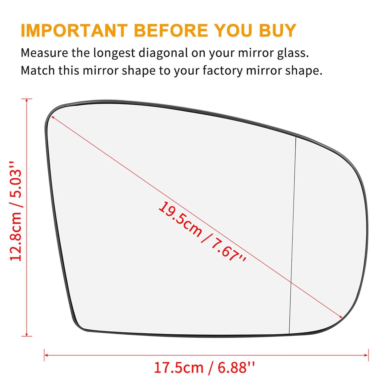 Heated Side Mirror Glass Right Passenger Side with Backing for Mercedes ML320 (2006–2011)
