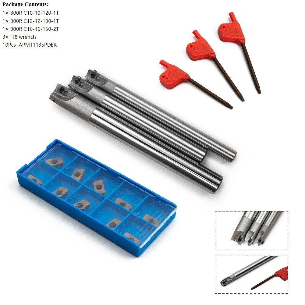 Set of 4 End Mill Holder Kits for Indexable Inserts
