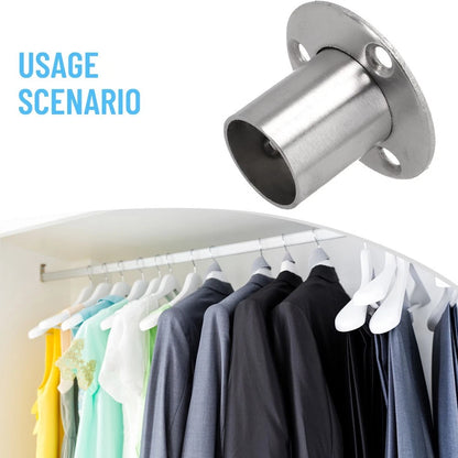 Stainless Steel Closet Bar Stand Rod Socket for Hanging Rail