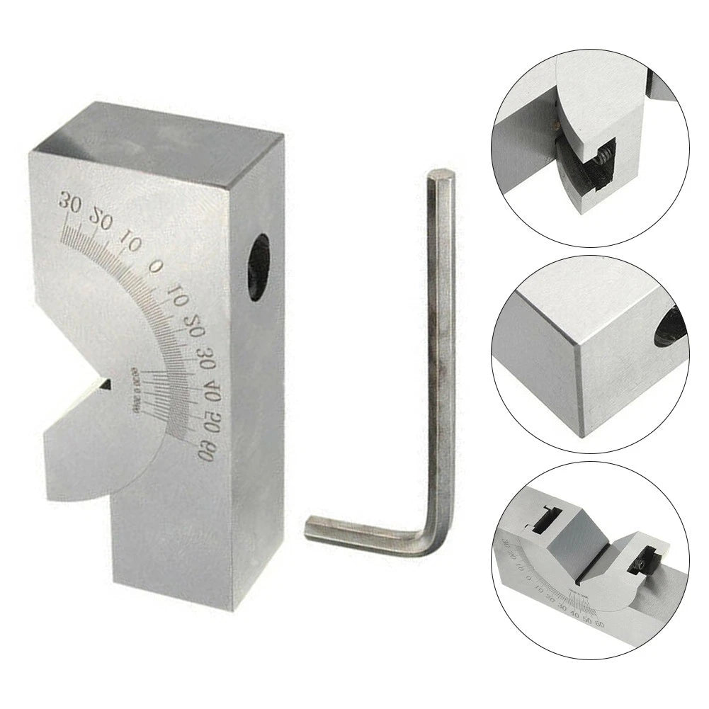 Adjustable V Block Tool with 60 Degree Angle Gauge for Precision Milling